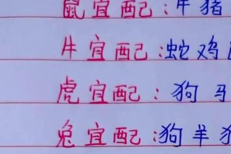 十二生肖配对表