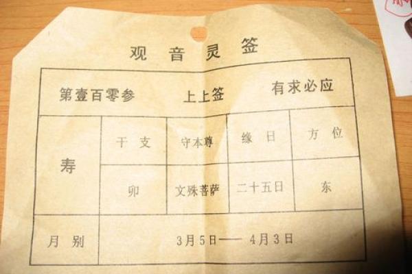观音灵签60求姻缘