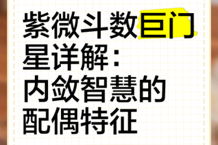 紫微斗数之夫妻宫与诸星，巨门星在夫妻宫是什么意思？