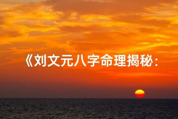 刘文元八字