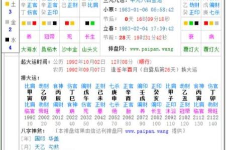 免费四柱八字排盘详解