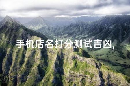 免费查店名吉凶测试打分测试