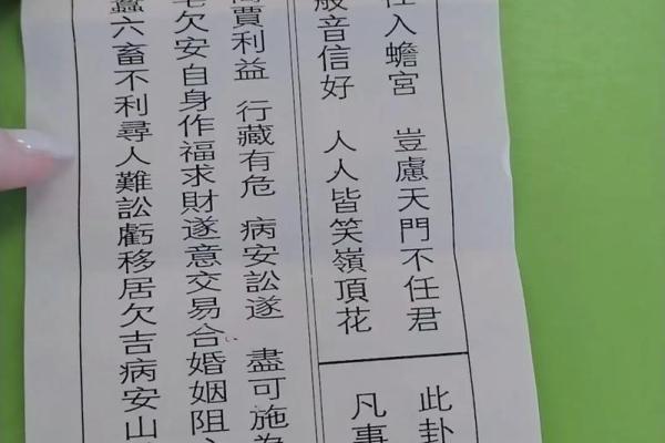 观音灵签18求工作结果